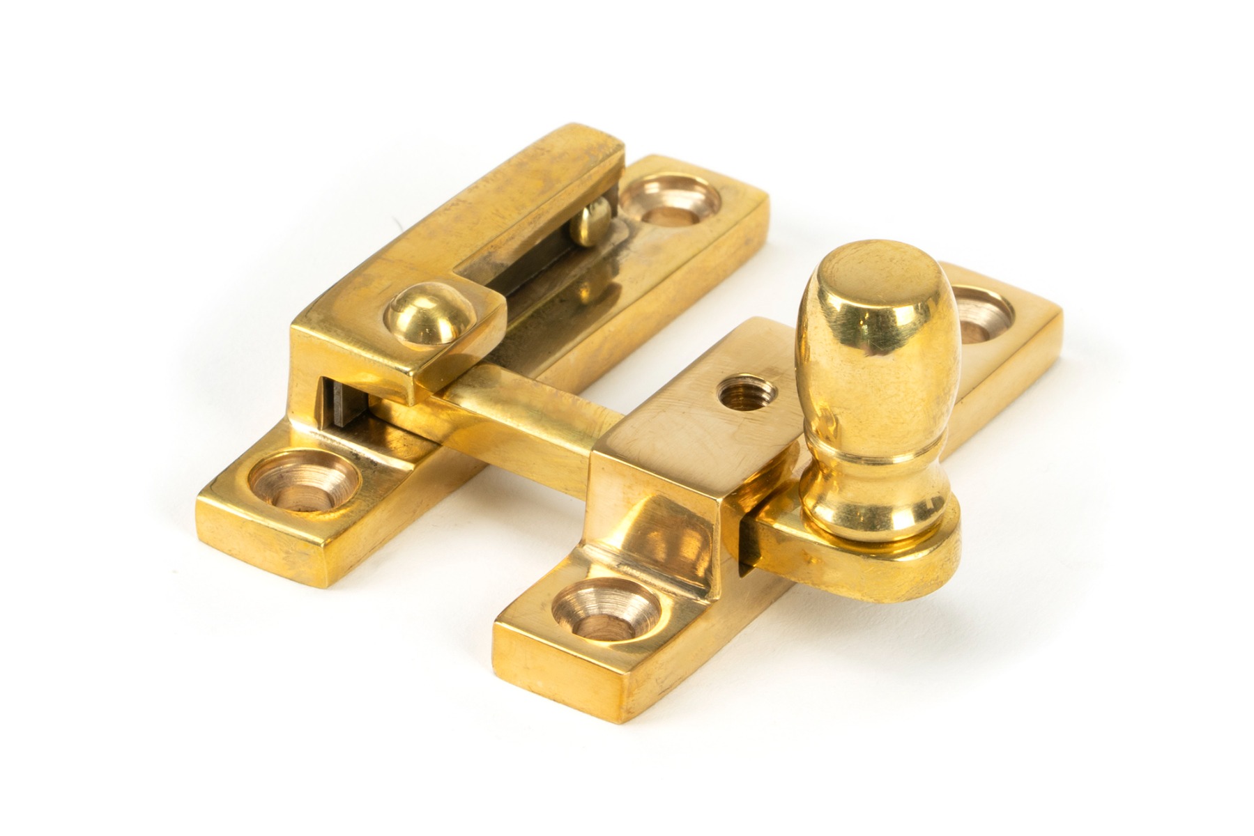 From The Anvil 45997 Polished Brass Mushroom Quadrant Fastener - Narrow Polished Brass