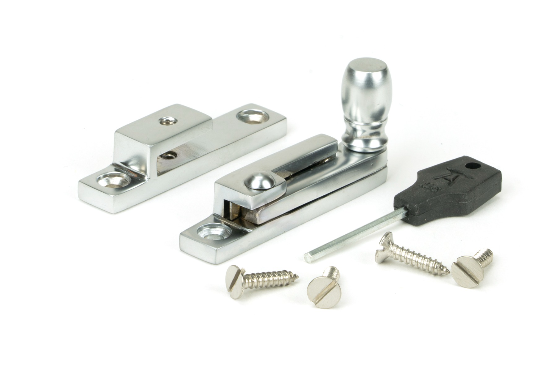 From The Anvil 46015 Satin Chrome Mushroom Quadrant Fastener - Narrow Satin Chrome