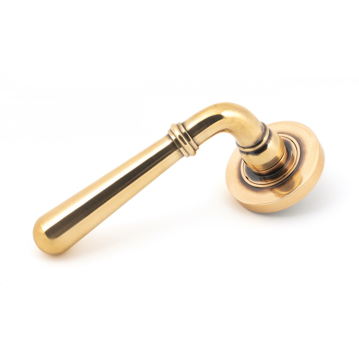 From The Anvil 46065 Polished Bronze Newbury Lever on Rose Set (Plain) Polished Bronze