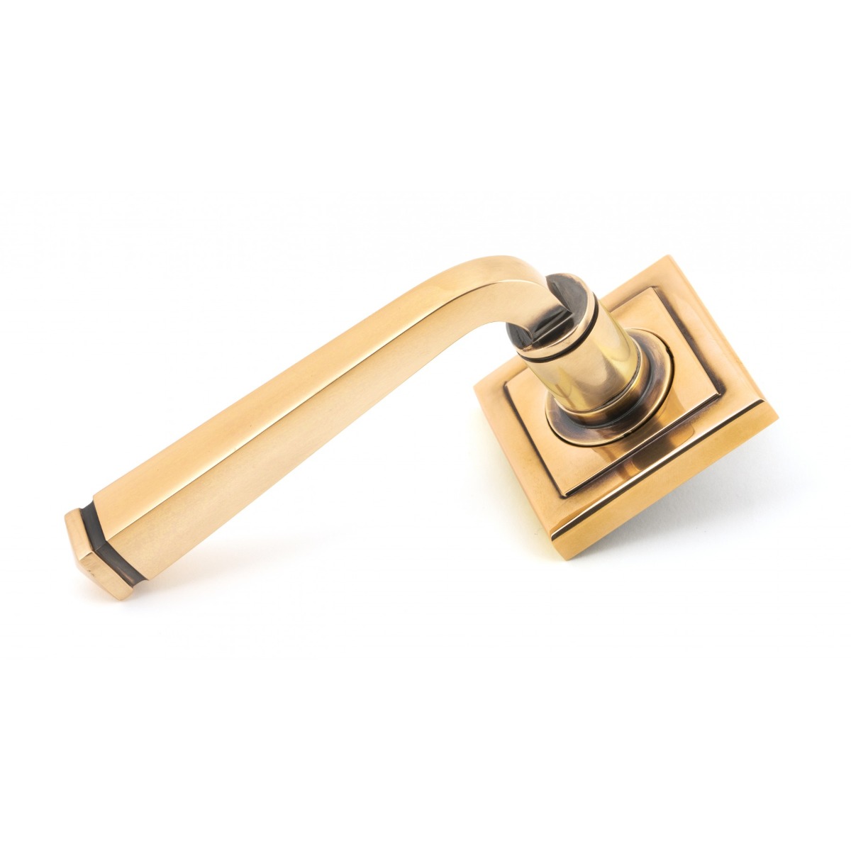 From The Anvil 46096 Polished Bronze Avon Round Lever on Rose Set (Square) Polished Bronze