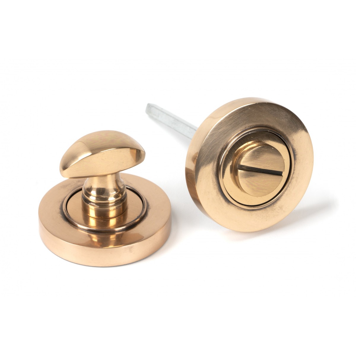 From The Anvil 46109 Polished Bronze Round Thumbturn Set (Plain) Polished Bronze
