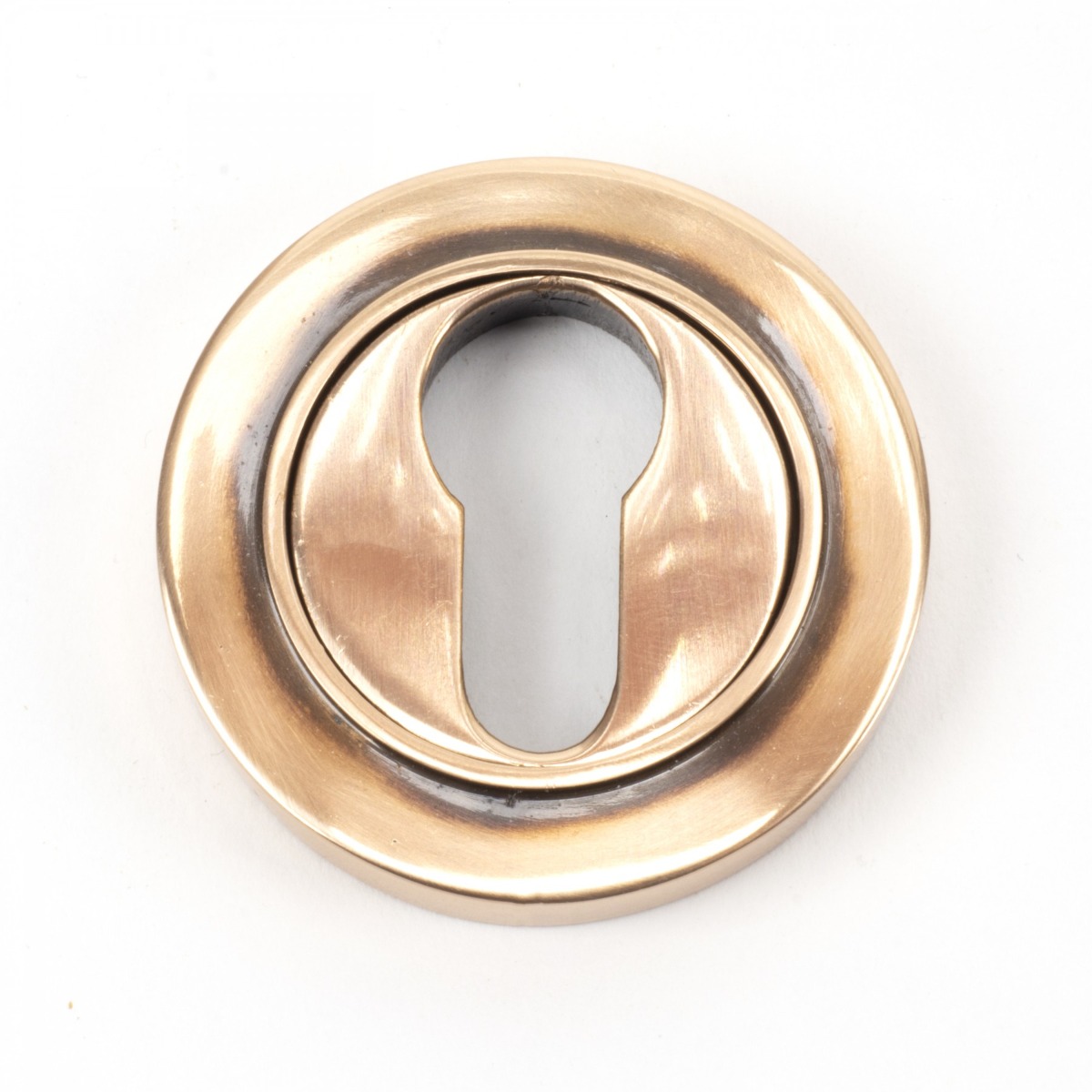 From The Anvil 46125 Polished Bronze Round Euro Escutcheon (Plain) Polished Bronze