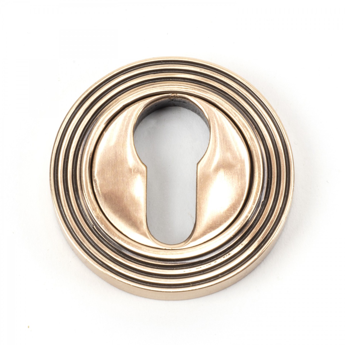From The Anvil 46127 Polished Bronze Round Euro Escutcheon (Beehive) Polished Bronze