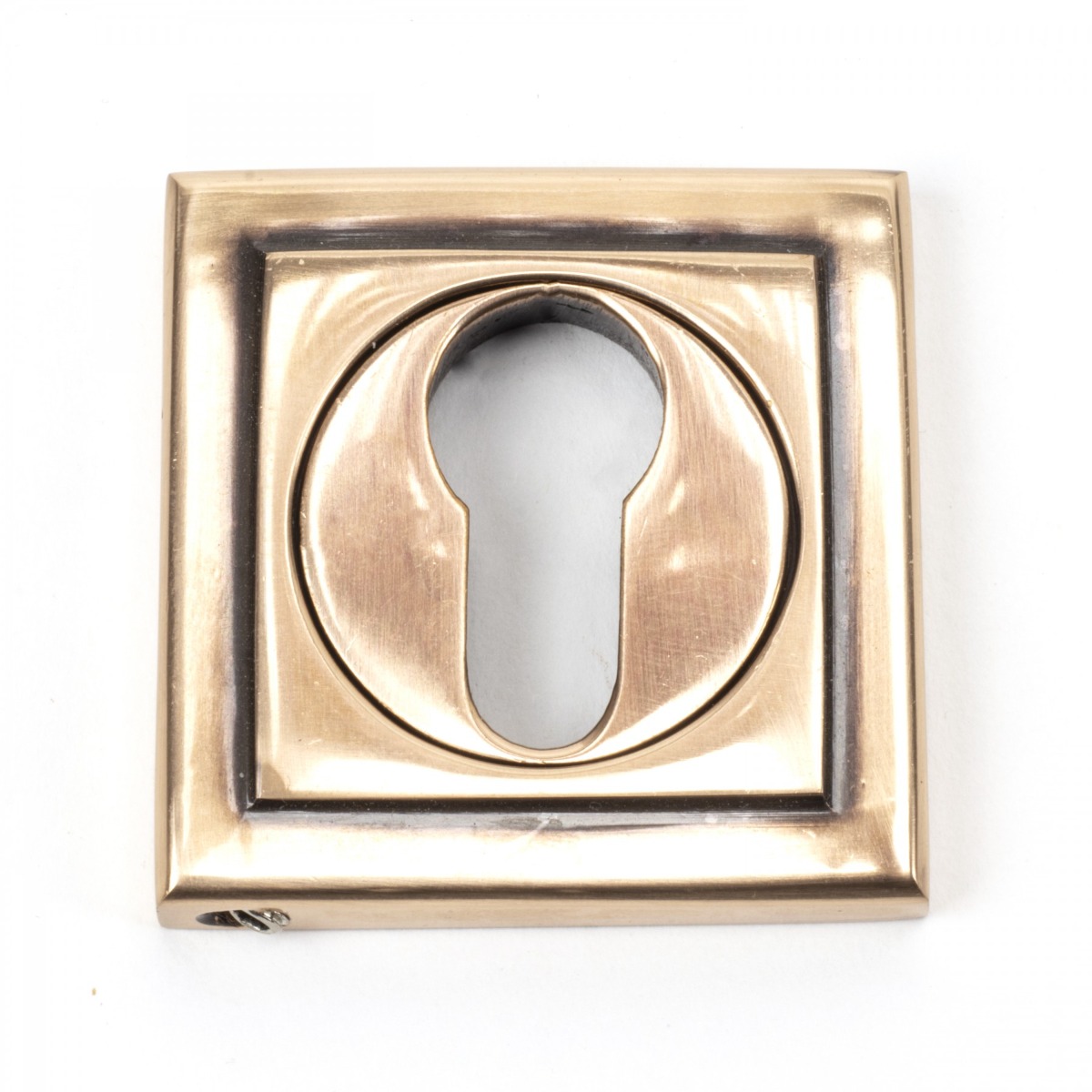 From The Anvil 46128 Polished Bronze Round Euro Escutcheon (Square) Polished Bronze