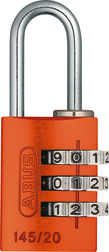 ABUS 145/20 Orange B/EFSPP Orange Std Shackle Combination Padlock 145 Size 20mm