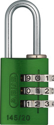 ABUS 145/20 Green B/EFSPP Green Std Shackle Combination Padlock 145 Size 20mm