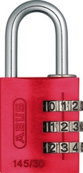 ABUS 145/30 Red B/EFSPP Red Std Shackle Combination Padlock 145 Size 30mm