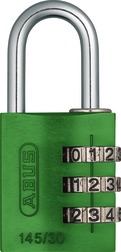ABUS 145/30 Green B/EFSPP Green Std Shackle Combination Padlock 145 Size 30mm