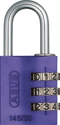 ABUS 145/30 Lilac B/EFSPP Lilac Std Shackle Combination Padlock 145 Size 30mm