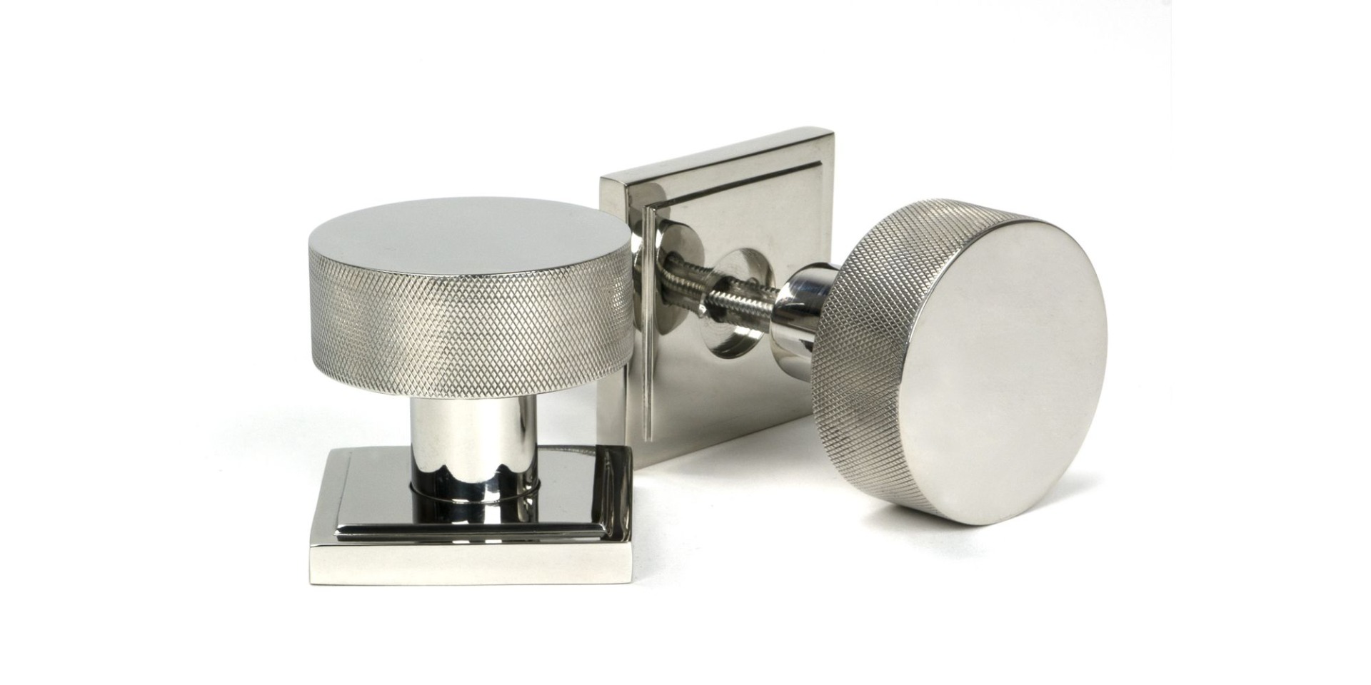 From The Anvil 46809 Polished Marine SS 316 Brompton Mortice/Rim Knob Set Square 63mm