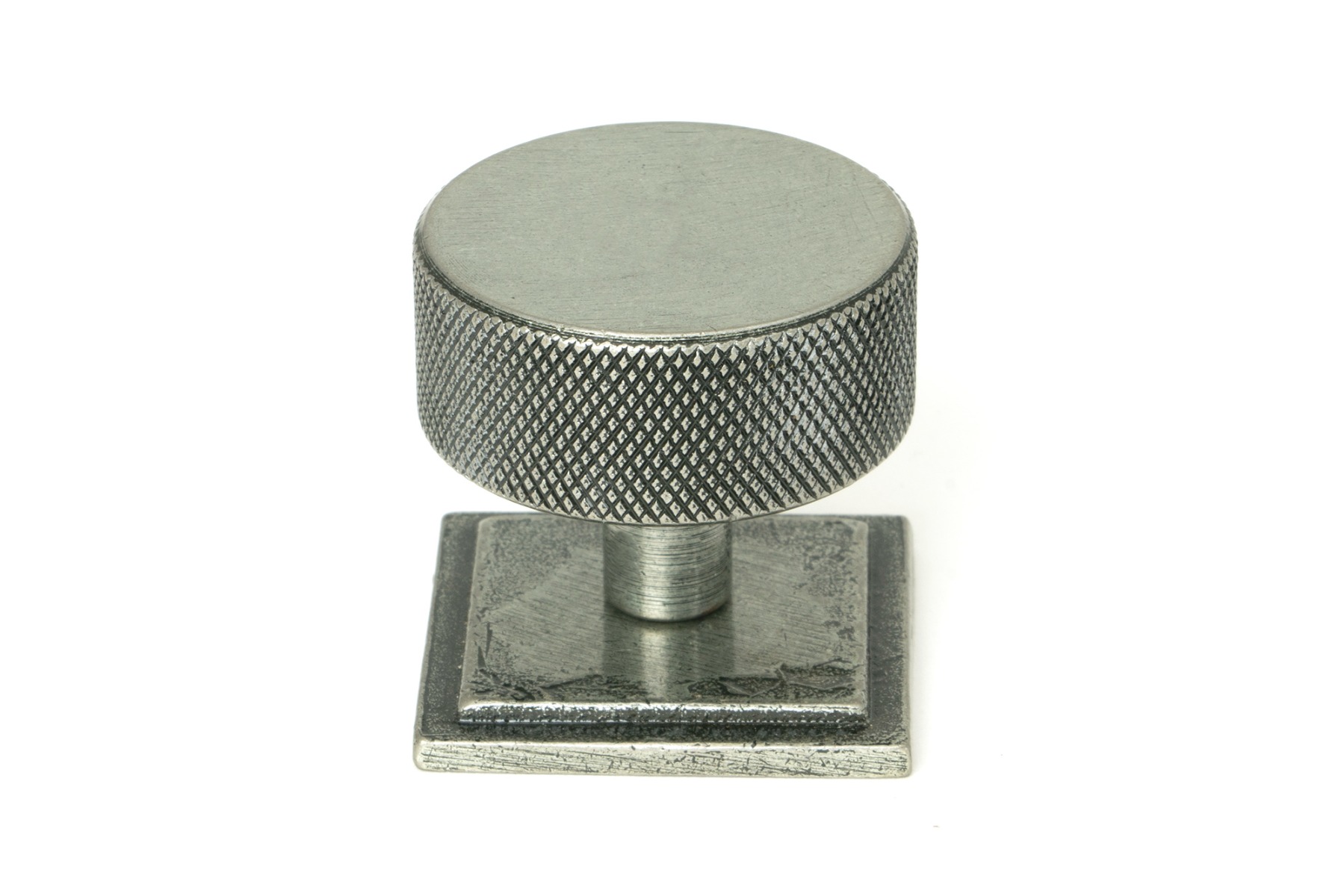 From The Anvil 47091 Pewter Brompton Cabinet Knob - 38mm (Square) Pewter Patina