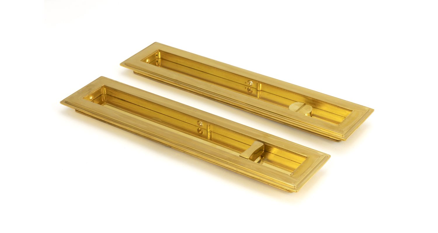 From The Anvil 47162 Polished Brass 250mm Art Deco Rectangular Pull - Privacy Set Polished Brass
