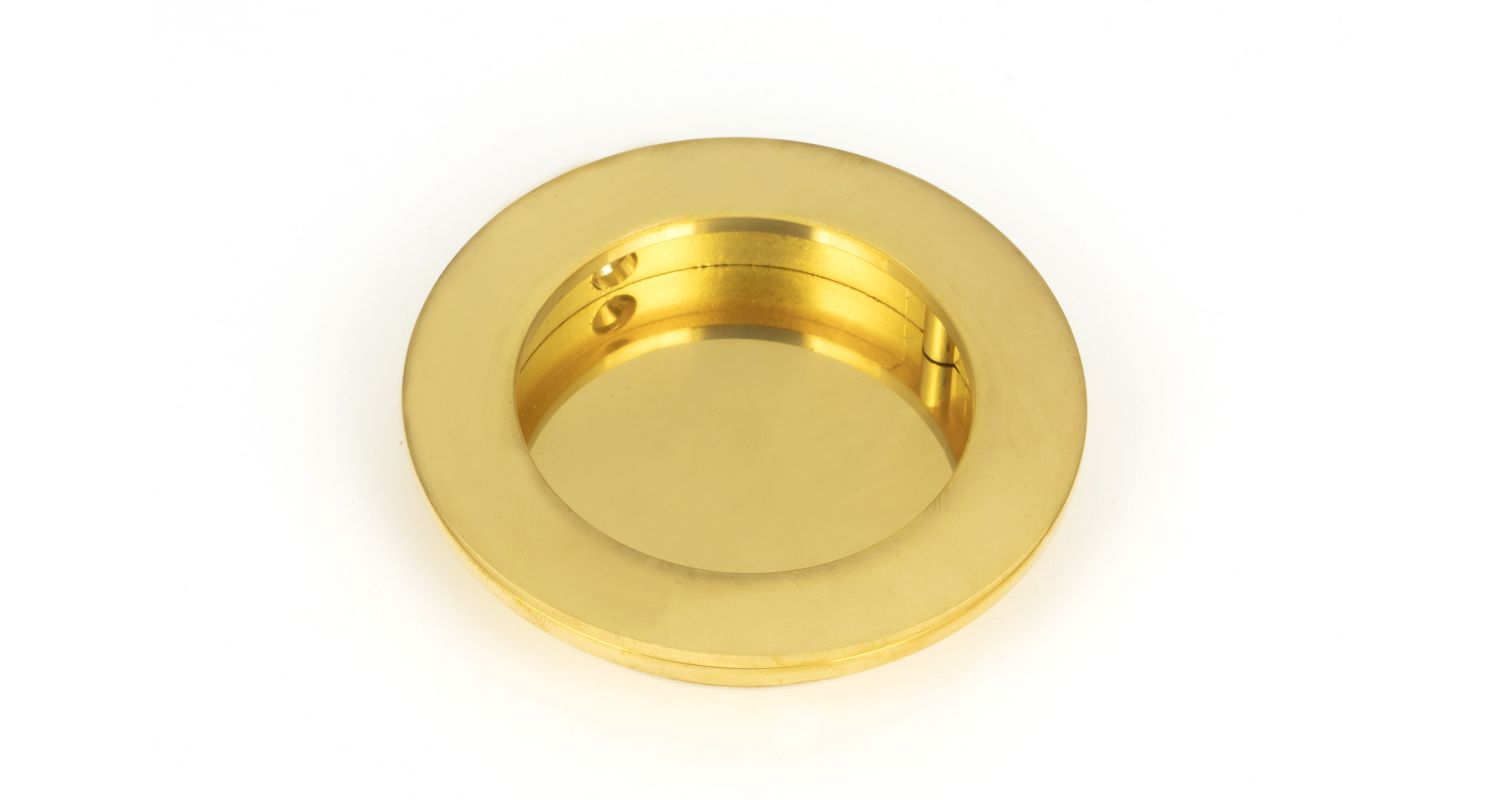 From The Anvil 47168 Polished Brass 75mm Plain Round Pull Polished Brass