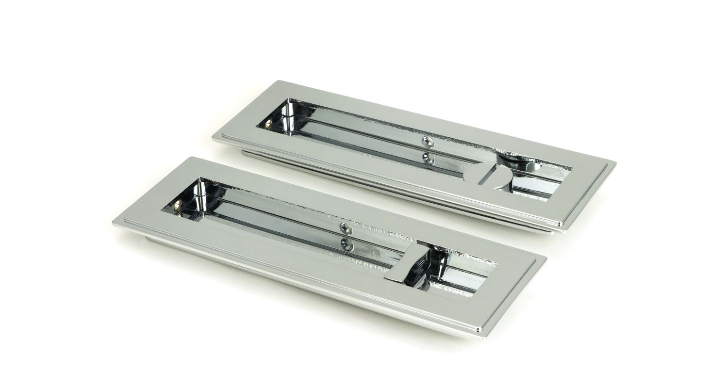 From The Anvil 47179 Polished Chrome 175mm Art Deco Rectangular Pull -Privacy Set Polished Chrome