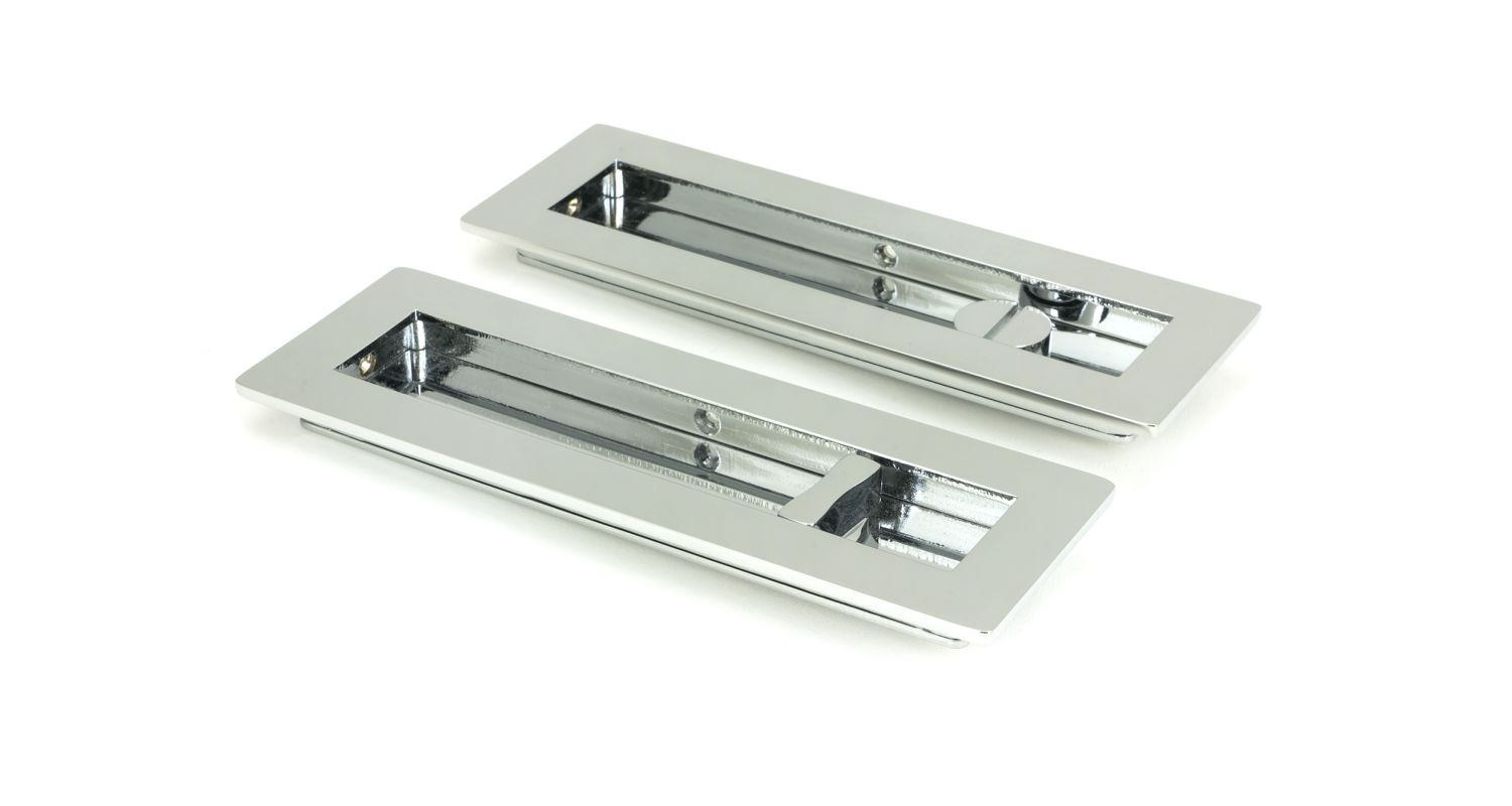 From The Anvil 47181 Polished Chrome 175mm Plain Rectangular Pull - Privacy Set Polished Chrome