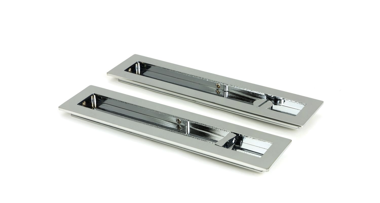 From The Anvil 47182 Polished Chrome 250mm Plain Rectangular Pull - Privacy Set Polished Chrome