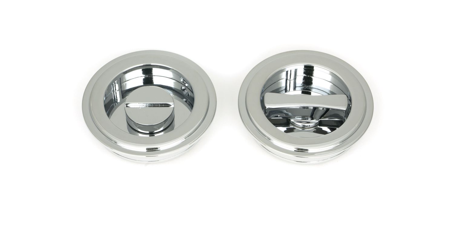 From The Anvil 47187 Polished Chrome 60mm Art Deco Round Pull - Privacy Set Polished Chrome