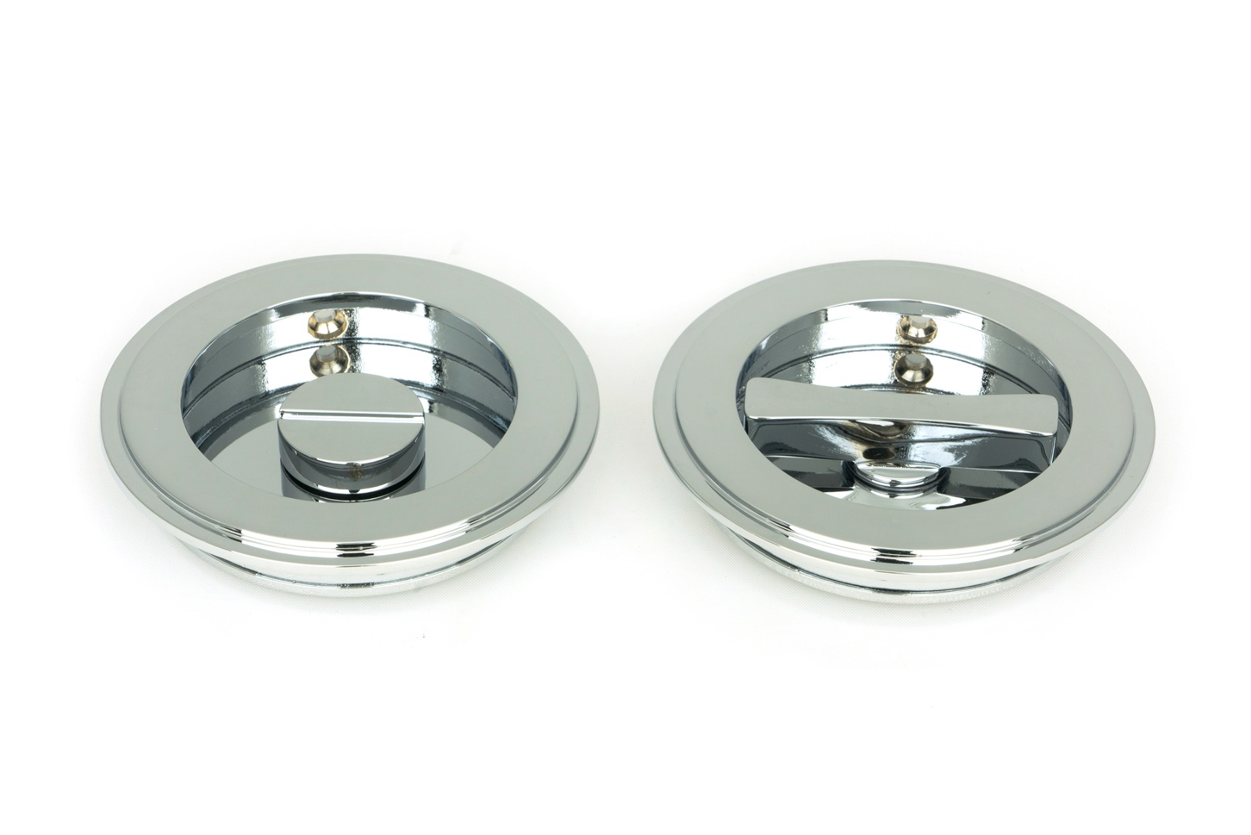 From The Anvil 47188 Polished Chrome 75mm Art Deco Round Pull - Privacy Set Polished Chrome