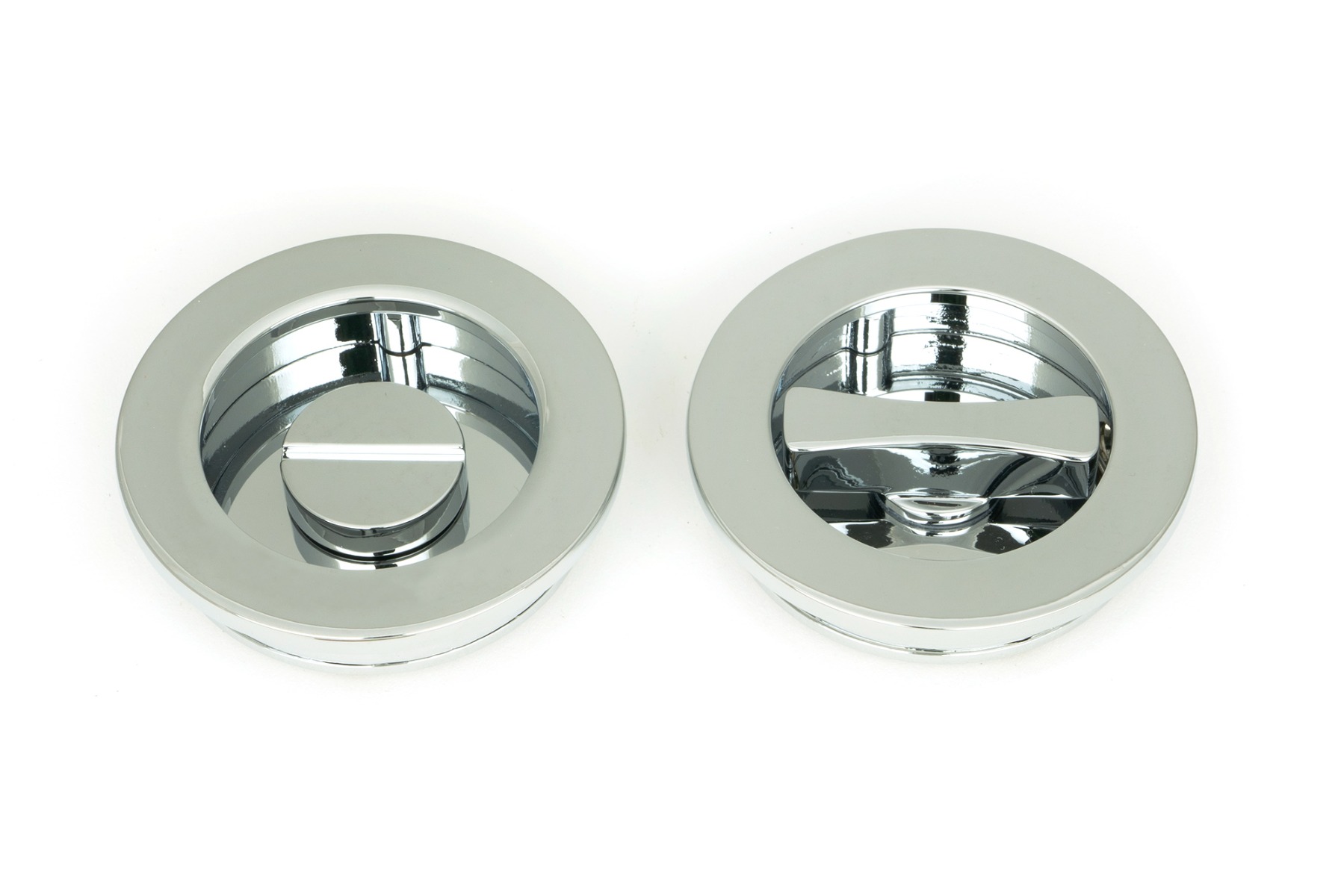 From The Anvil 47189 Polished Chrome 60mm Plain Round Pull - Privacy Set Polished Chrome