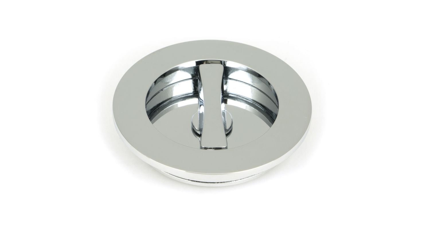 From The Anvil 47190 Polished Chrome 75mm Plain Round Pull - Privacy Set Polished Chrome