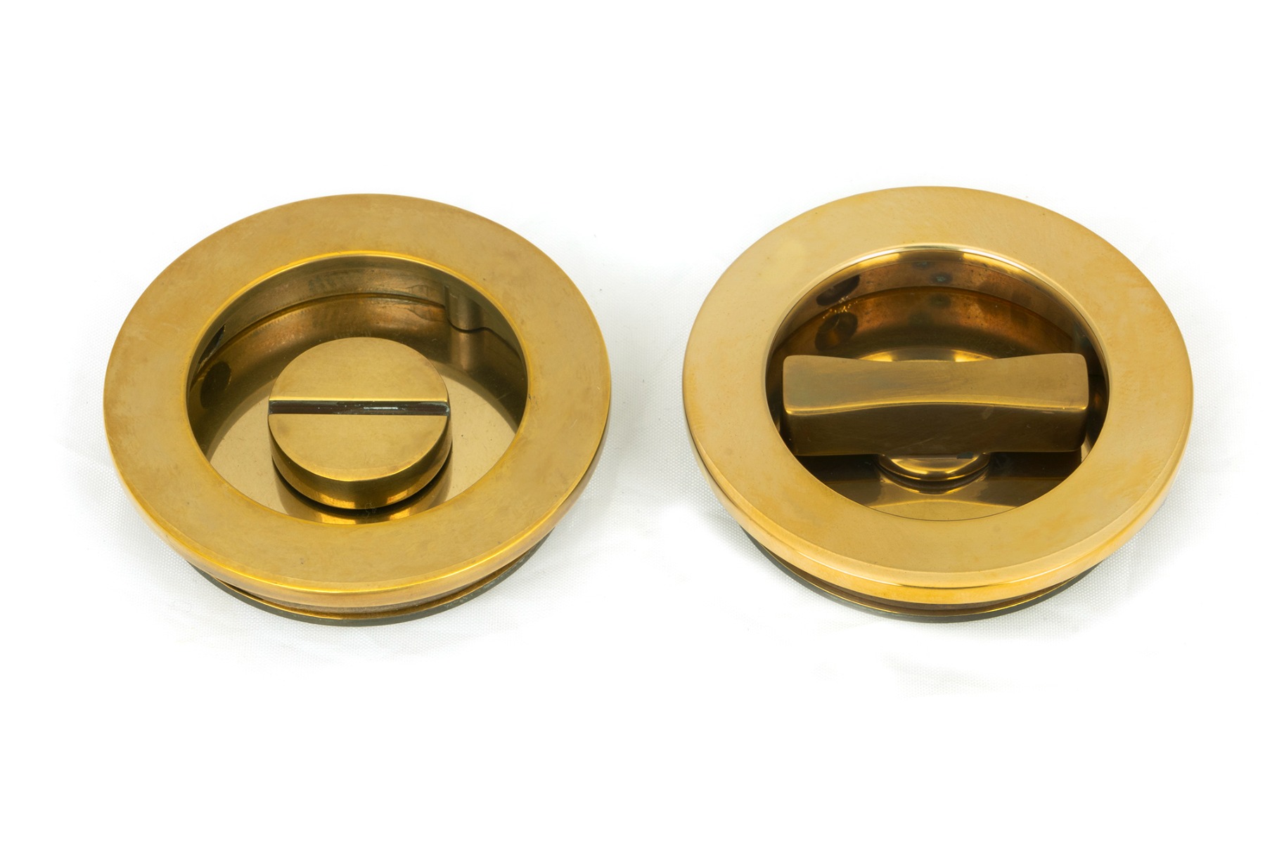 From The Anvil 48330 Aged Brass 60mm Plain Round Pull - Privacy Set Aged Brass