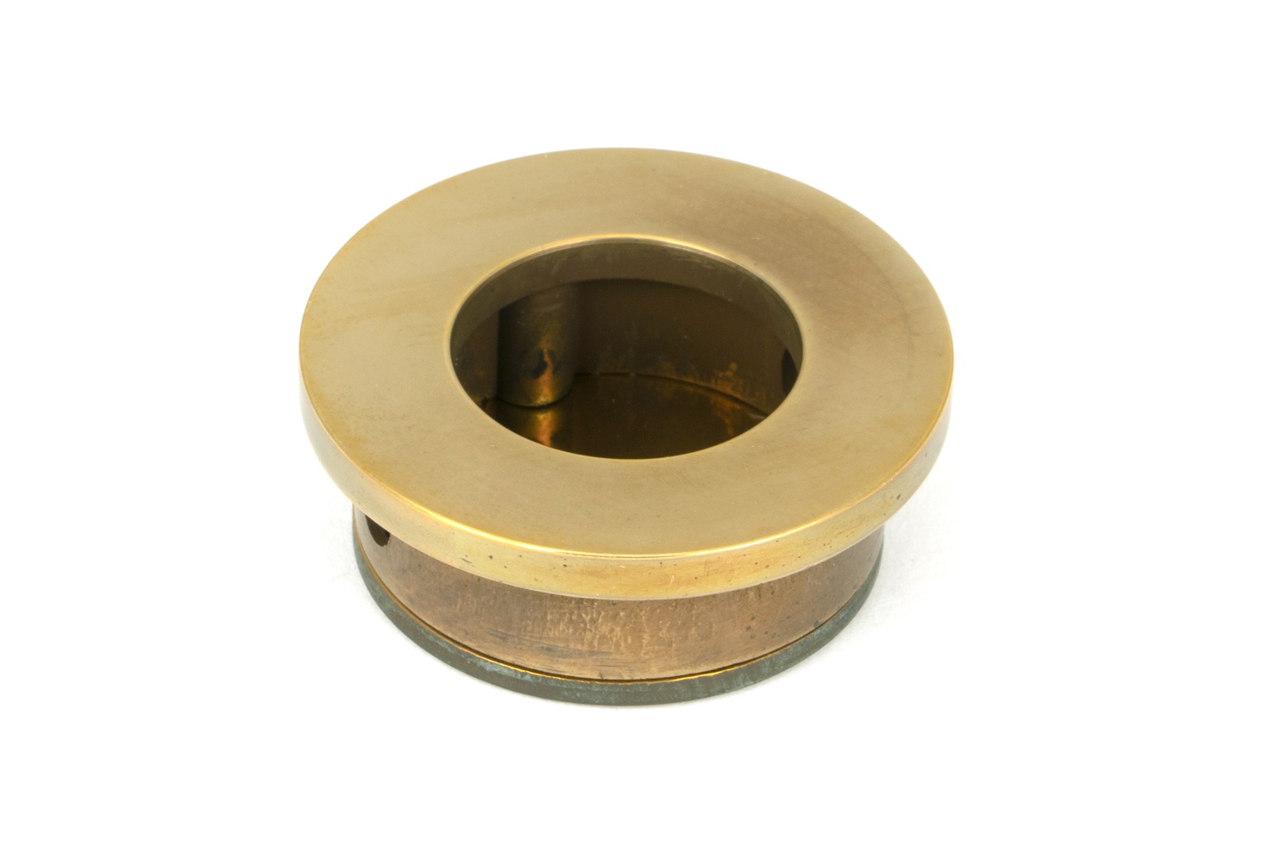 From The Anvil 48333 Aged Brass 34mm Round Finger Edge Pull Aged Brass