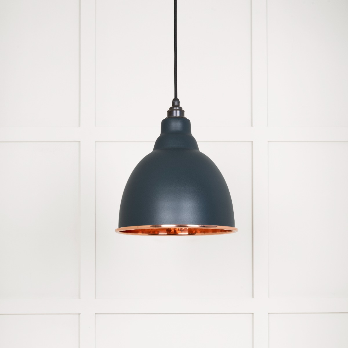 From The Anvil 49500SO Hammered Copper Brindley Pendant in Soot Hammered Copper