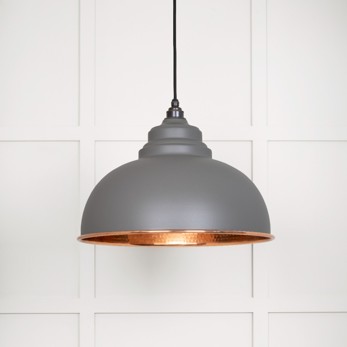 From The Anvil 49501BL Hammered Copper Harborne Pendant in Bluff Hammered Copper