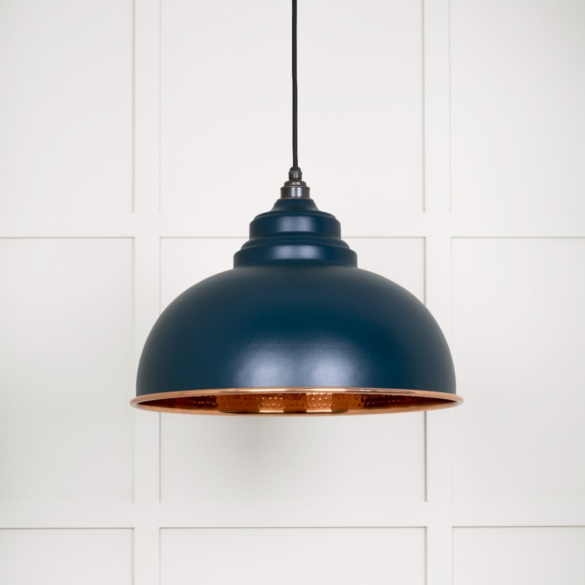 From The Anvil 49501DU Hammered Copper Harborne Pendant in Dusk Hammered Copper