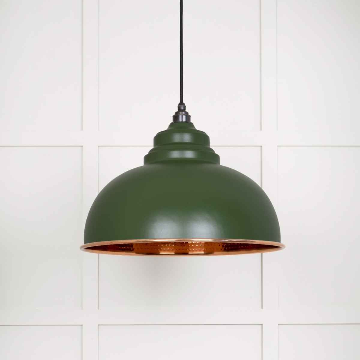 From The Anvil 49501H Hammered Copper Harborne Pendant in Heath Hammered Copper