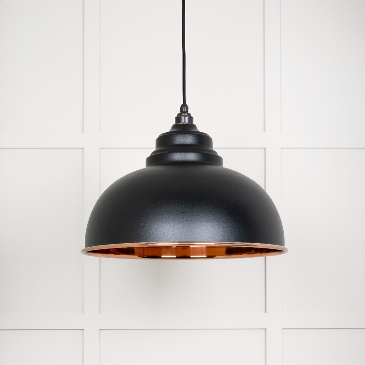 From The Anvil 49501SEB Smooth Copper Harborne Pendant in Elan Black Smooth Copper