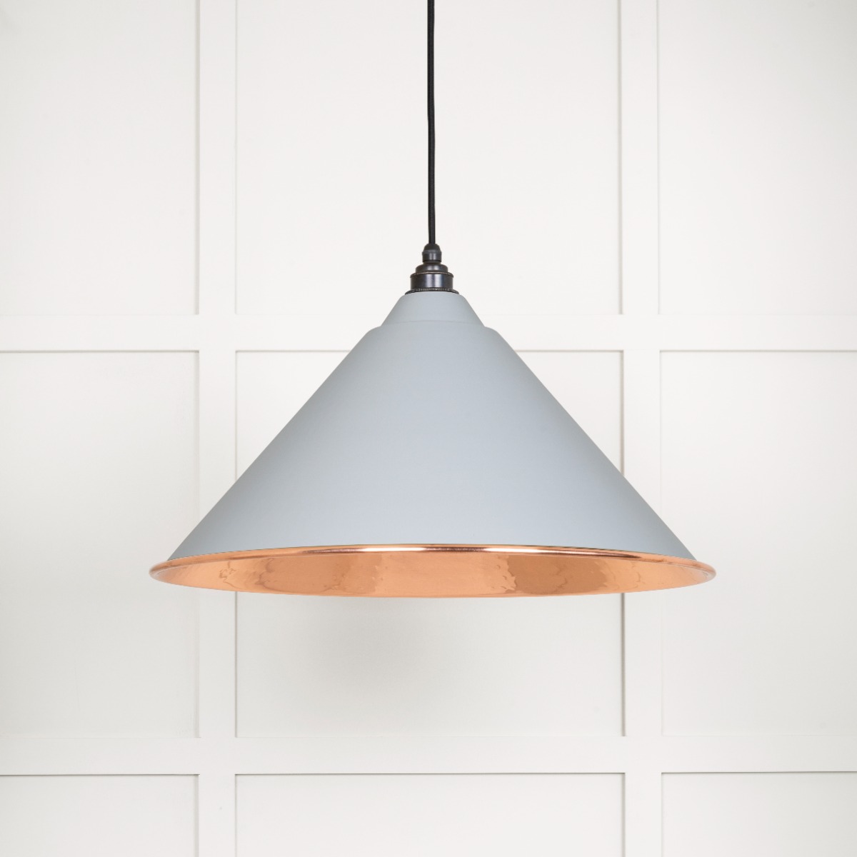 From The Anvil 49503BI Hammered Copper Hockley Pendant in Birch Hammered Copper