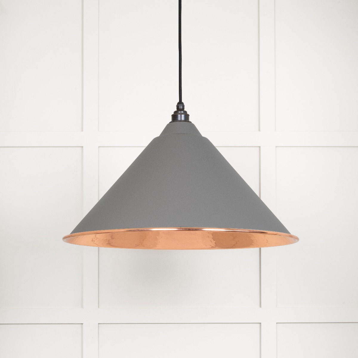 From The Anvil 49503BL Hammered Copper Hockley Pendant in Bluff Hammered Copper