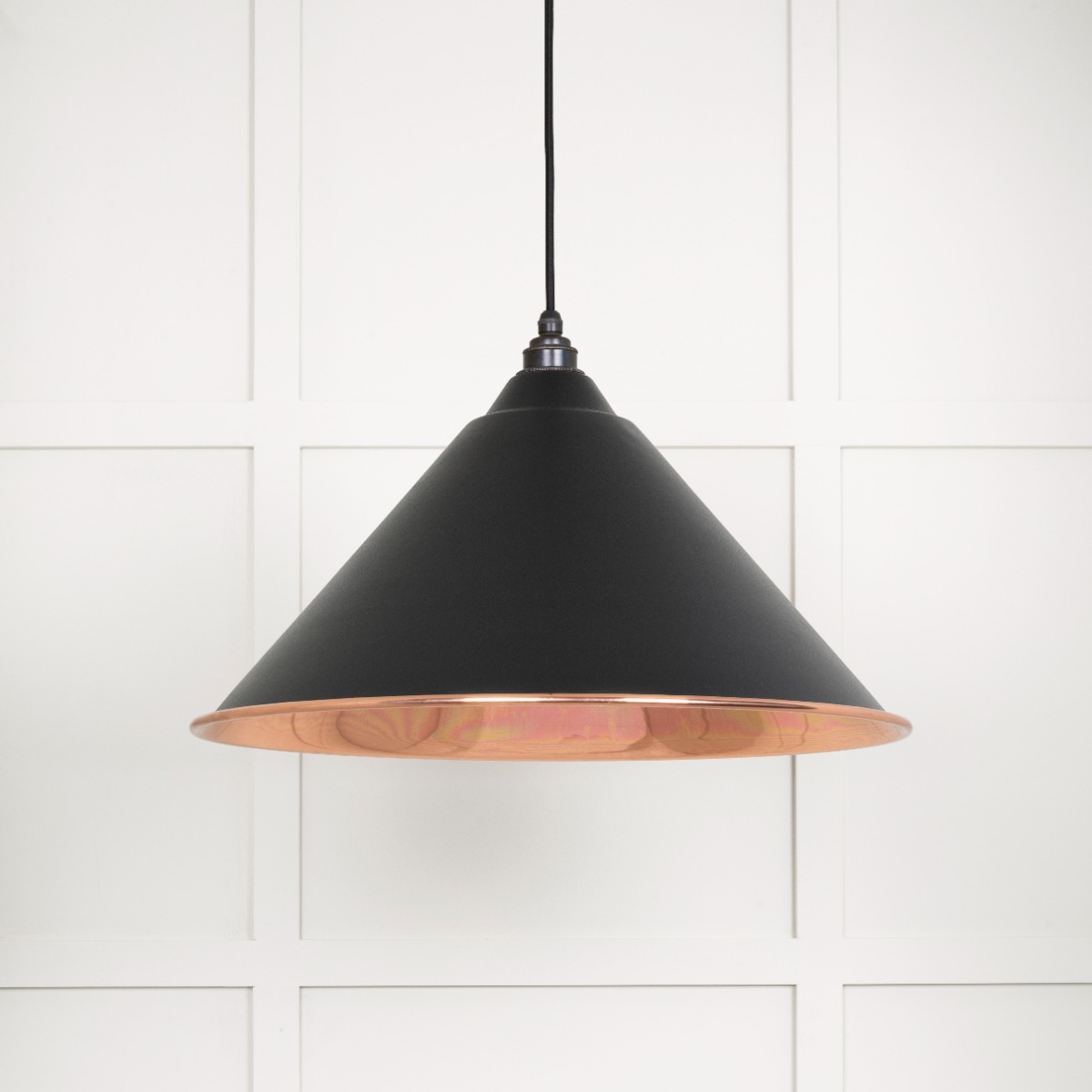 From The Anvil 49503SEB Smooth Copper Hockley Pendant in Elan Black Smooth Copper