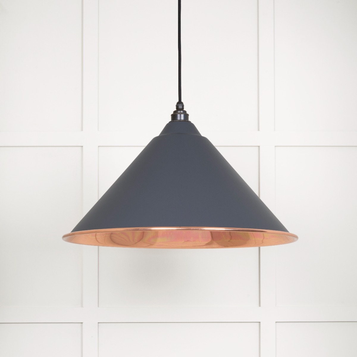 From The Anvil 49503SSL Smooth Copper Hockley Pendant in Slate Smooth Copper