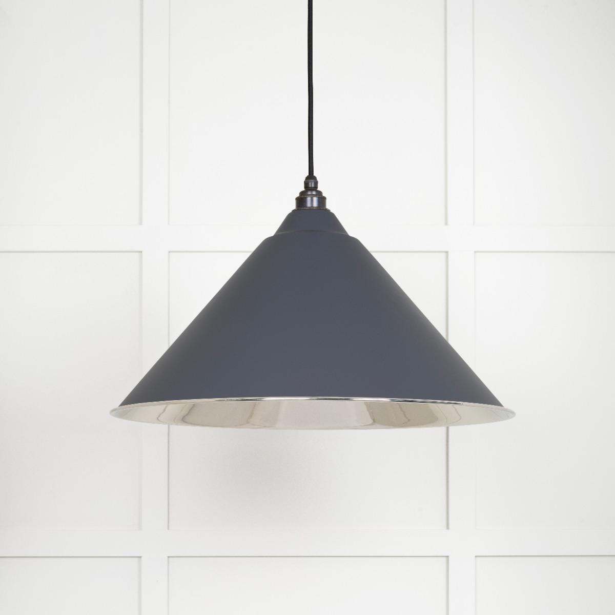 From The Anvil 49506SL Smooth Nickel Hockley Pendant in Slate Smooth Nickel