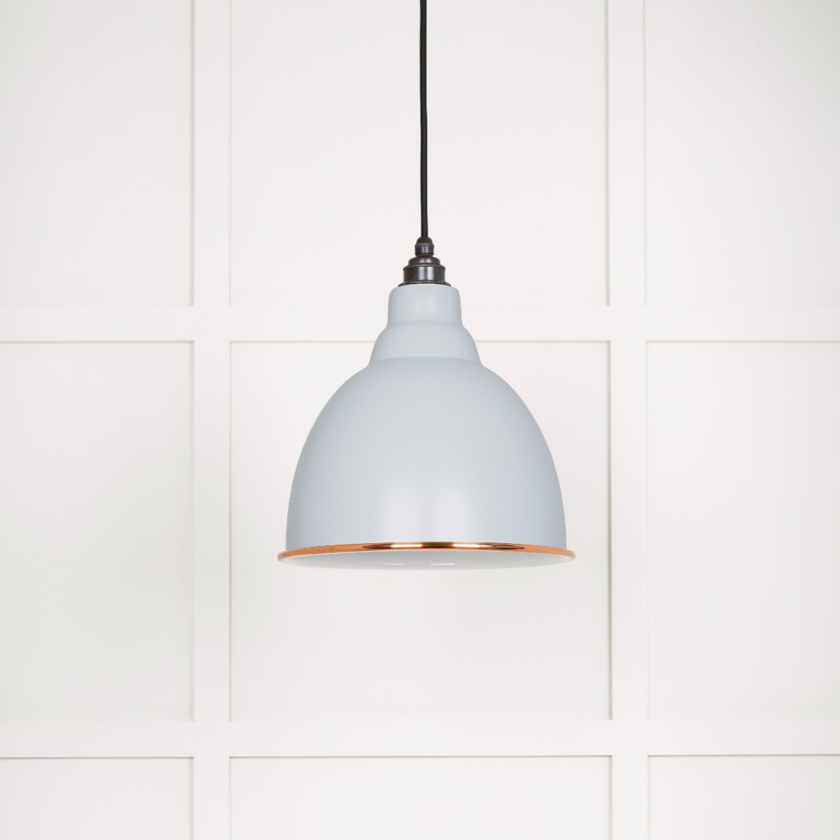From The Anvil 49507BI White Gloss Brindley Pendant in Birch Accent