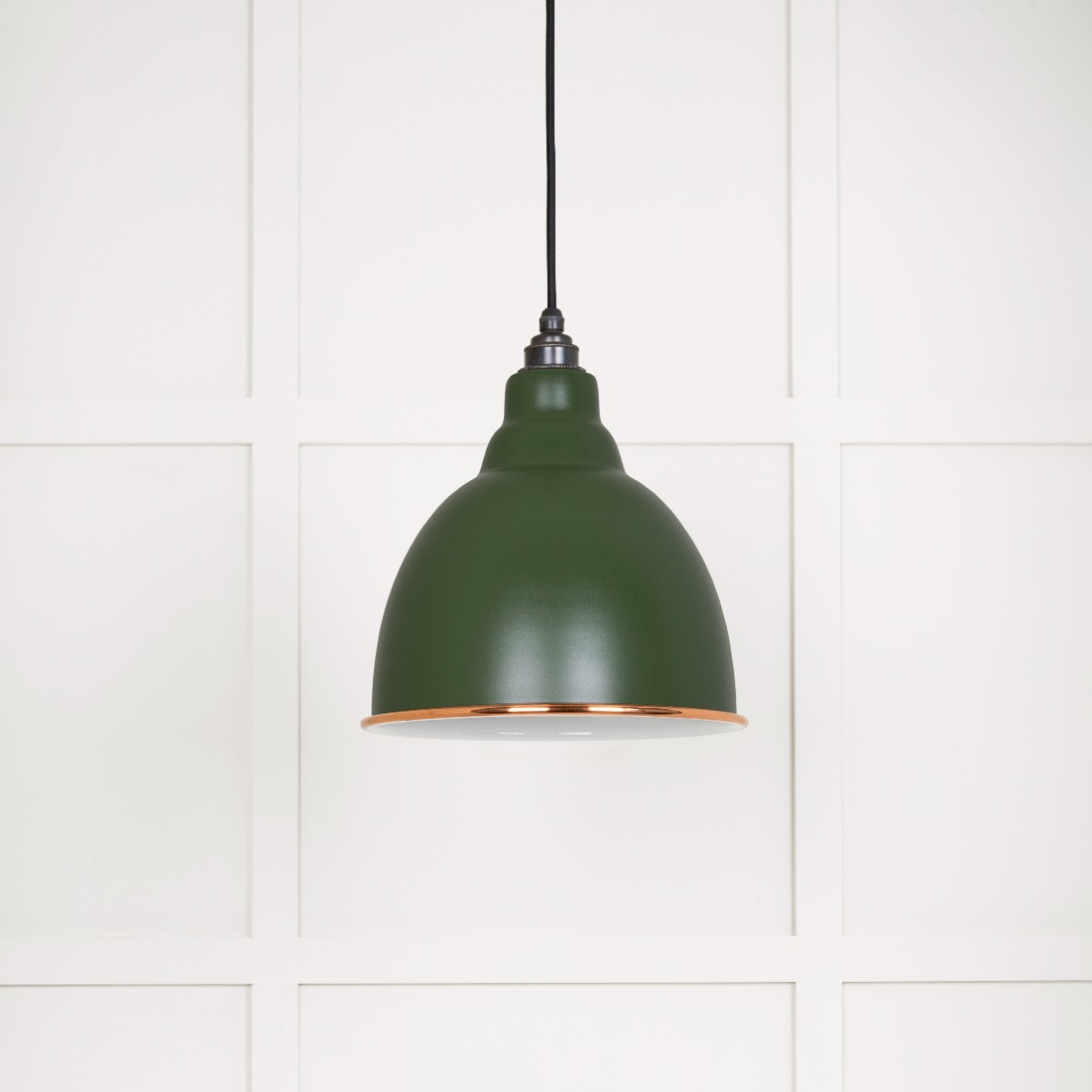 From The Anvil 49507H White Gloss Brindley Pendant in Heath Accent