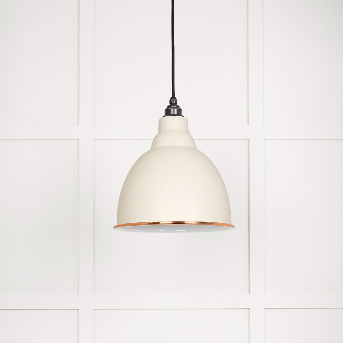 From The Anvil 49507TE White Gloss Brindley Pendant in Teasel Accent