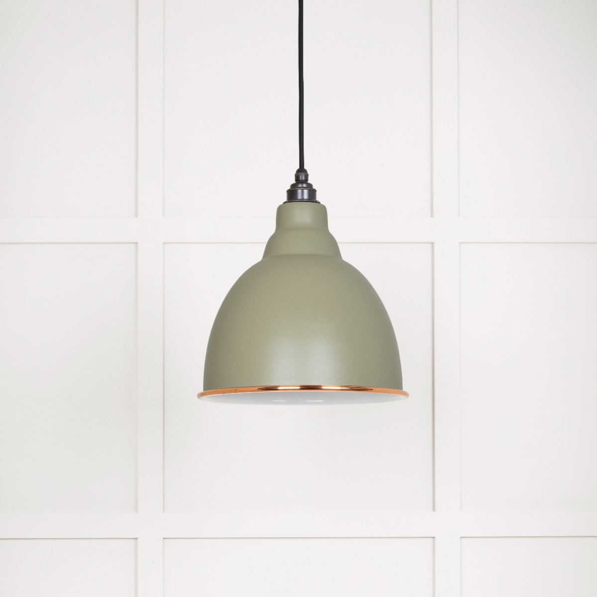 From The Anvil 49507TU White Gloss Brindley Pendant in Tump Accent