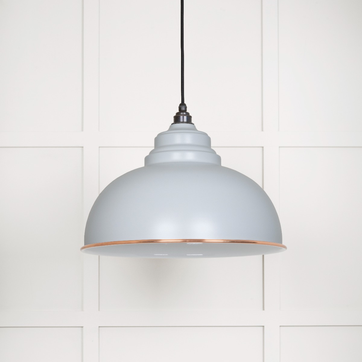 From The Anvil 49508BI White Gloss Harborne Pendant in Birch Accent