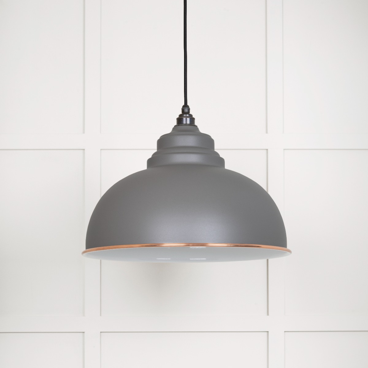 From The Anvil 49508BL White Gloss Harborne Pendant in Bluff Accent