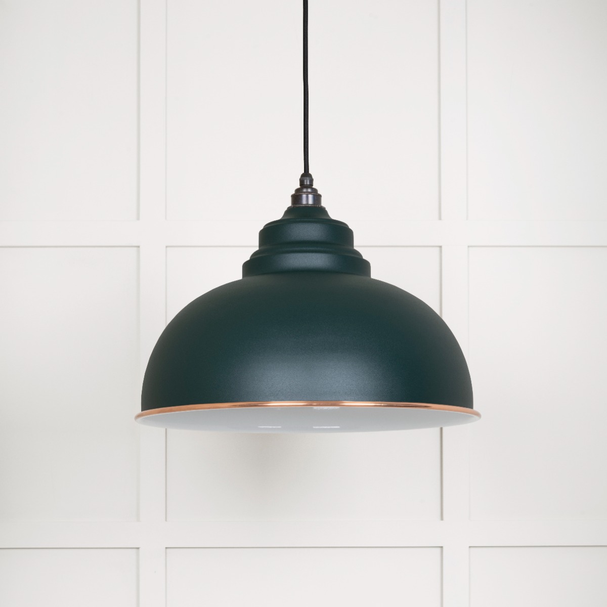 From The Anvil 49508DI White Gloss Harborne Pendant in Dingle Accent