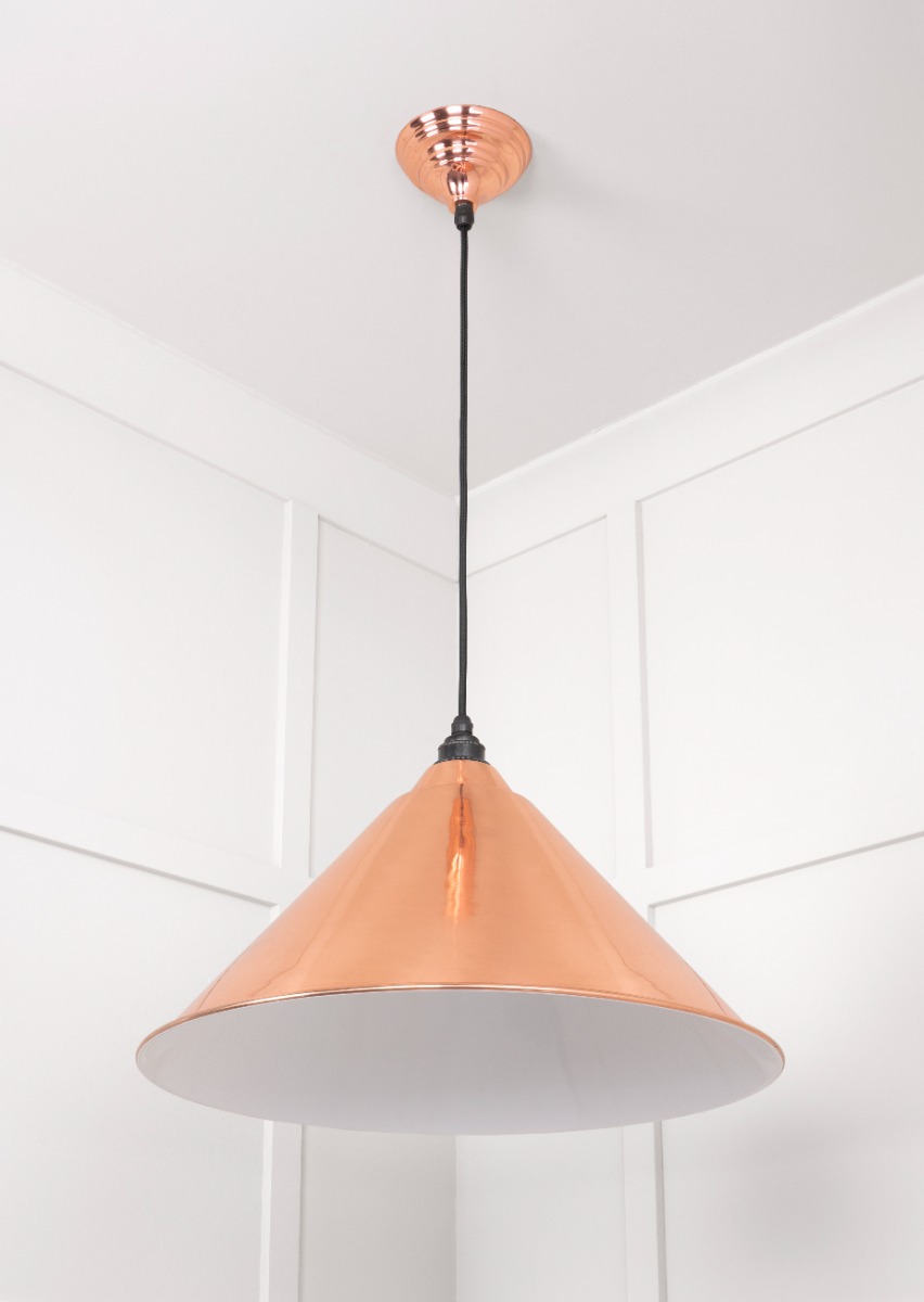 From The Anvil 49510 White Gloss Hockley Pendant in Copper Accent