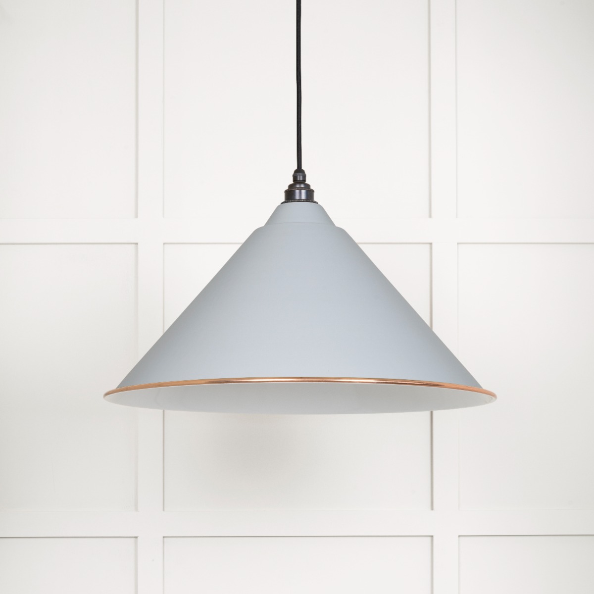 From The Anvil 49510BI White Gloss Hockley Pendant in Birch Accent