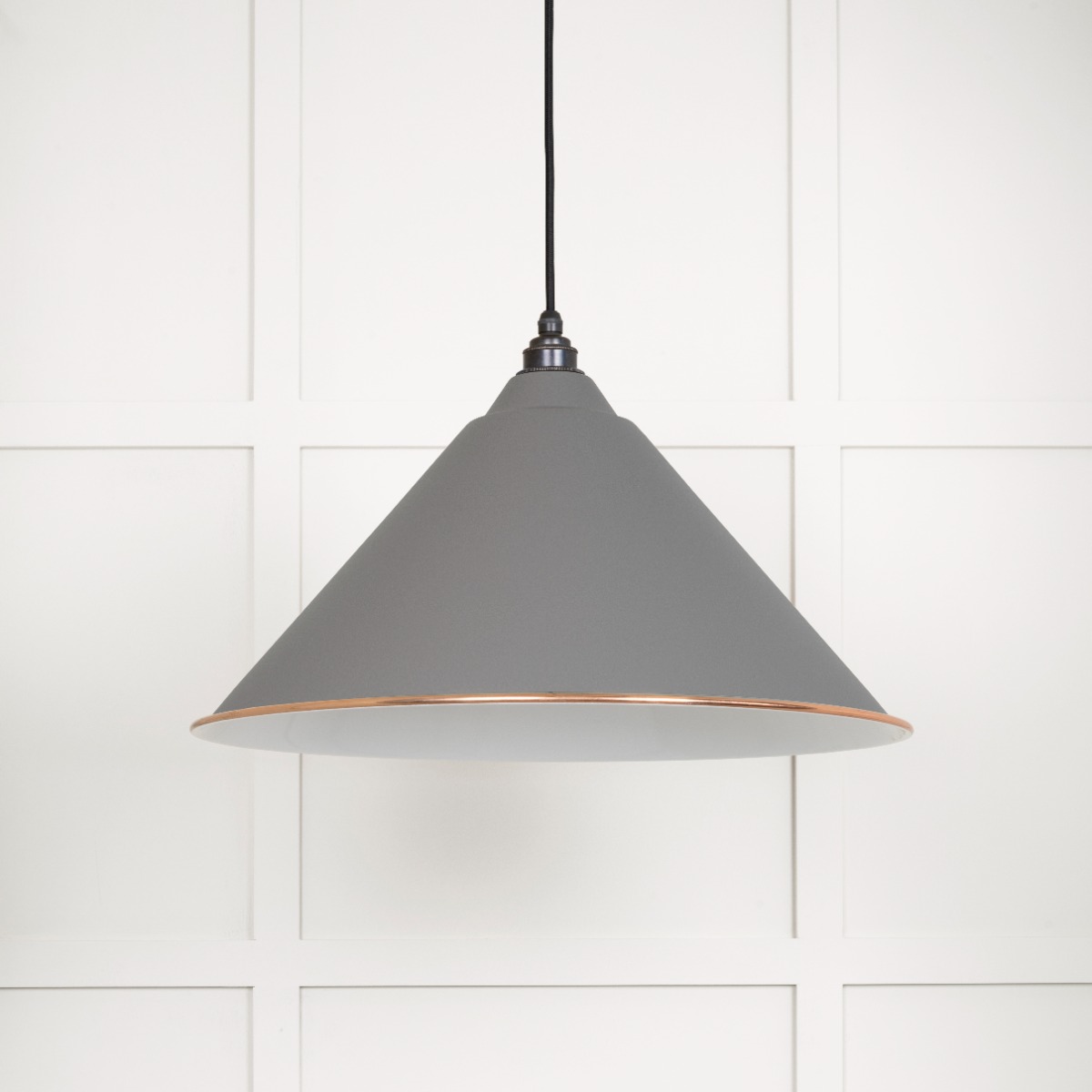 From The Anvil 49510BL White Gloss Hockley Pendant in Bluff Accent