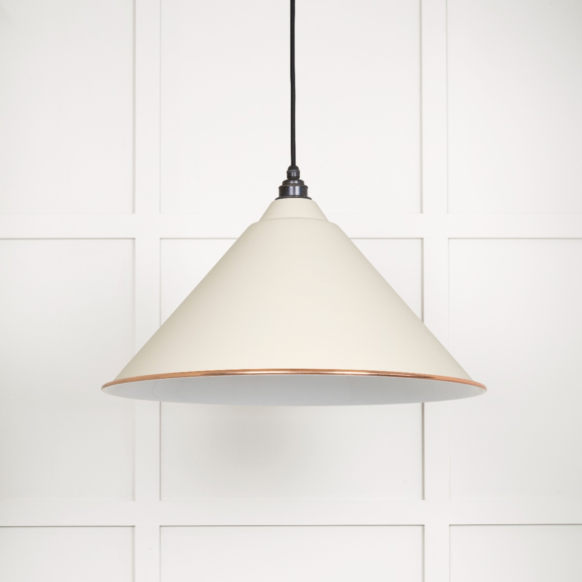 From The Anvil 49510TE White Gloss Hockley Pendant in Teasel Accent