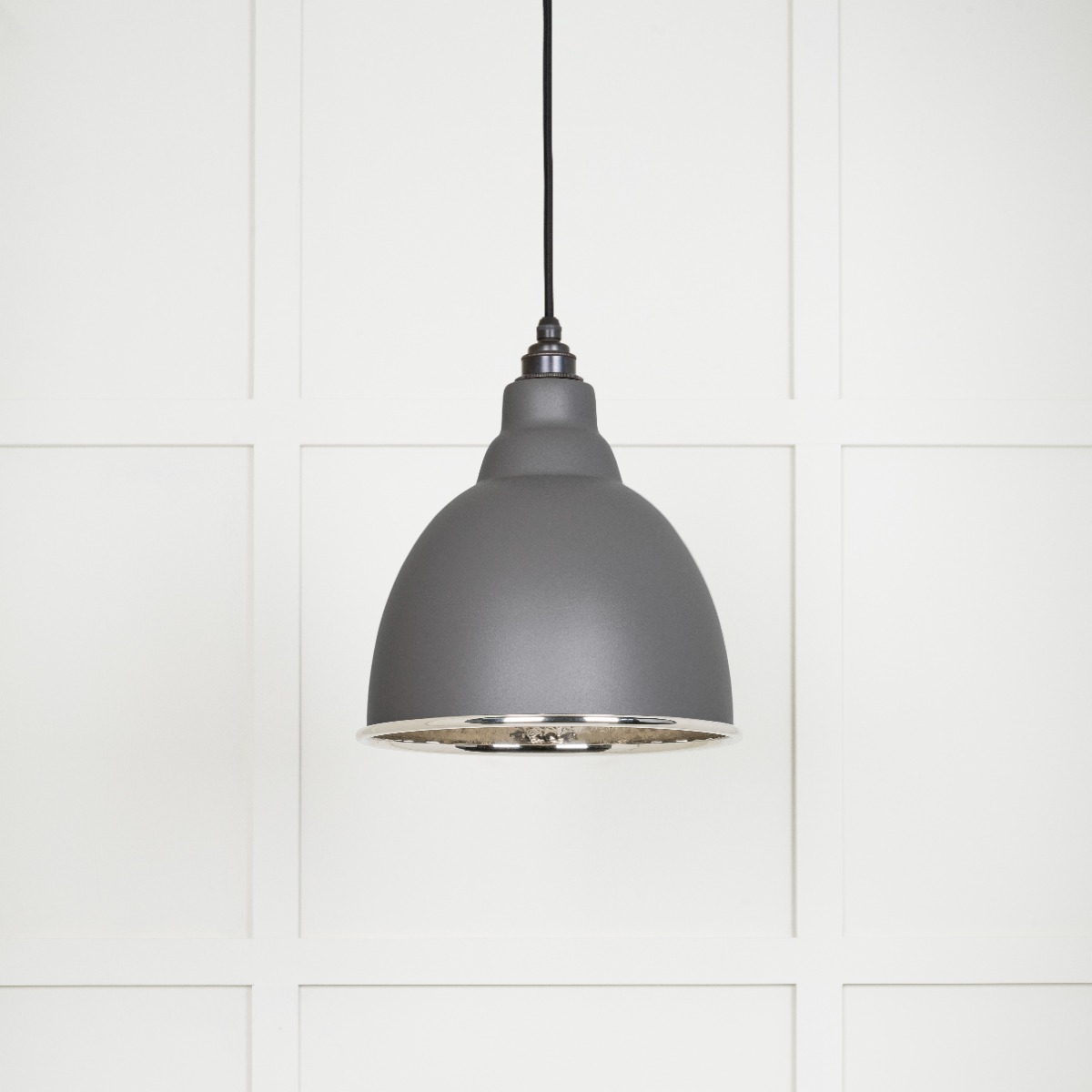 From The Anvil 49511BL Hammered Nickel Brindley Pendant in Bluff Hammered Nickel