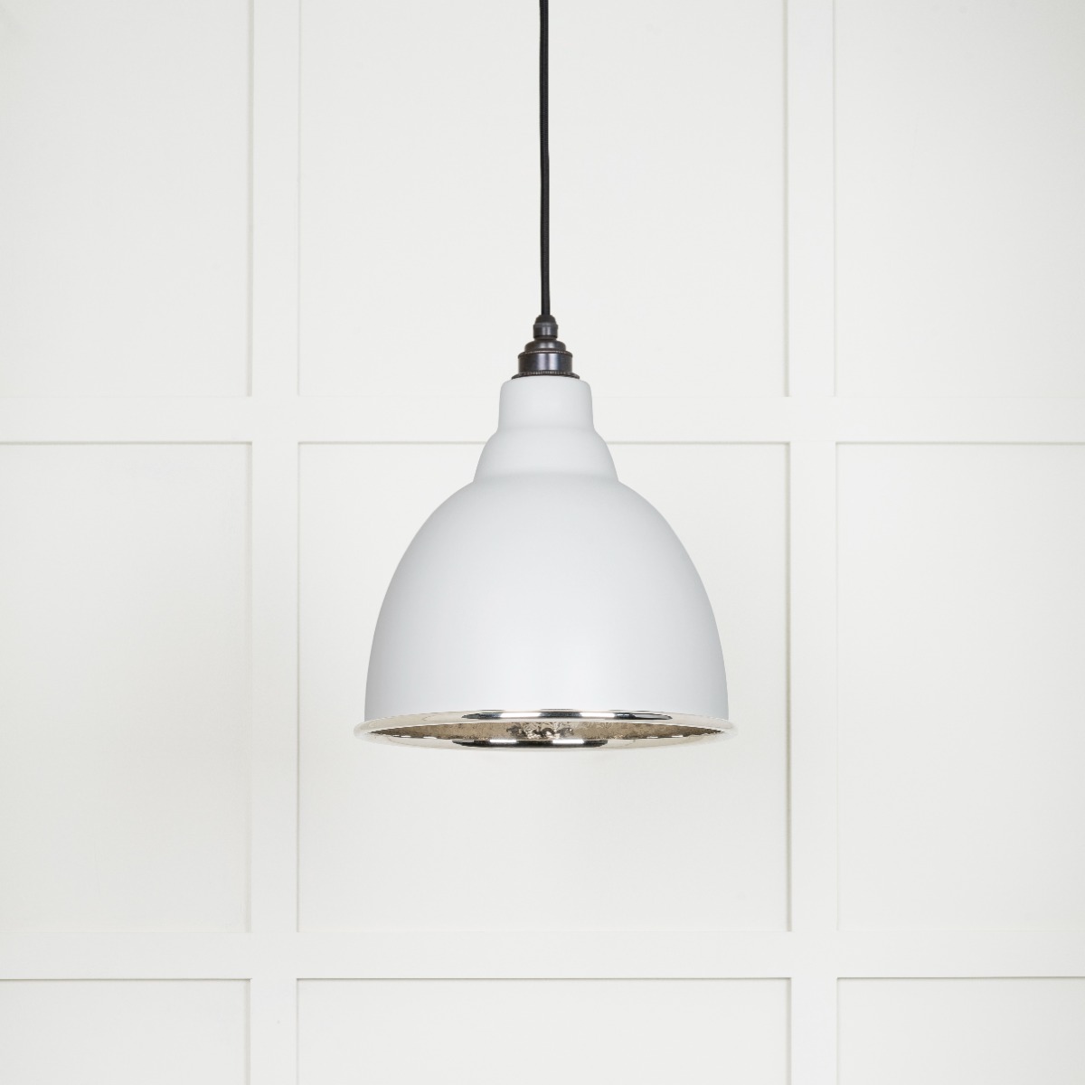 From The Anvil 49511F Hammered Nickel Brindley Pendant in Flock Hammered Nickel