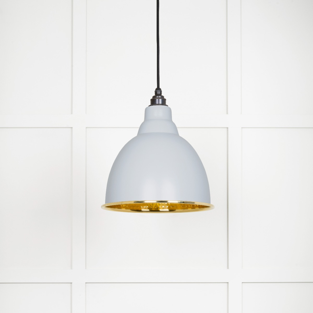 From The Anvil 49517BI Hammered Brass Brindley Pendant in Birch Hammered Brass